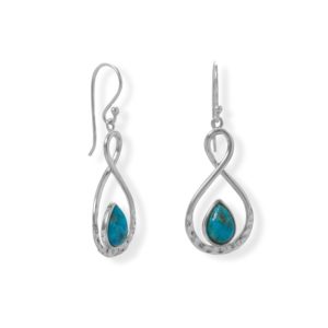 Reconstituted Turquoise French Wire Earrings