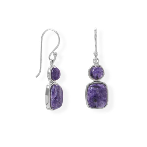 Charoite Sterling Silver Earrings