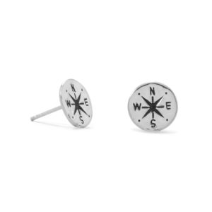 Sterling Silver Compass Earrings