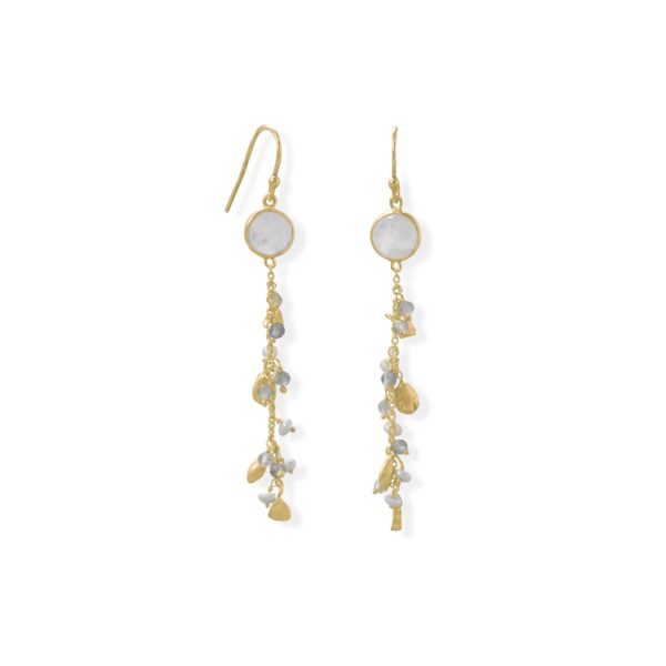 14 Karat Gold Plated Rainbow Moonstone