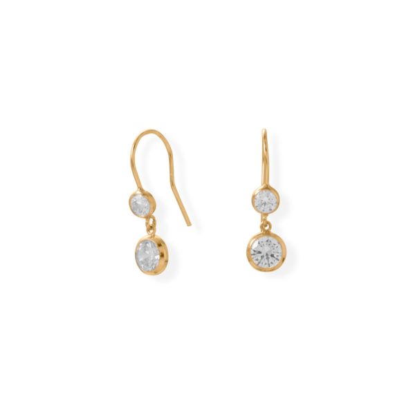 Gold Filled CZ Drop Dangle Earrings Women