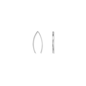 Rhodium Plated Flat Long Wire Earrings
