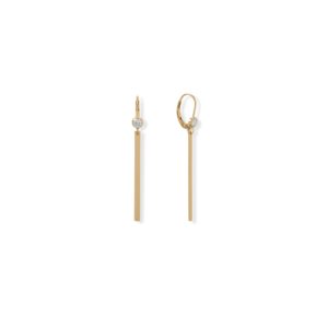 14/20 Gold Filled Bar Drop with CZ Earrings