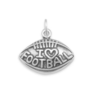 Oxidized I Love Football Charm
