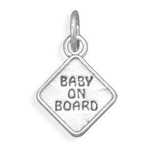 Oxidized Baby on Board Charm
