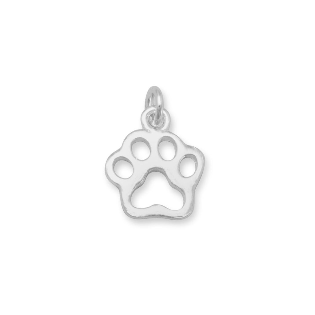 Small Cut Out Paw Print Charm