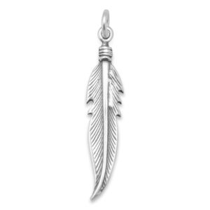 Oxidized Feather Charm