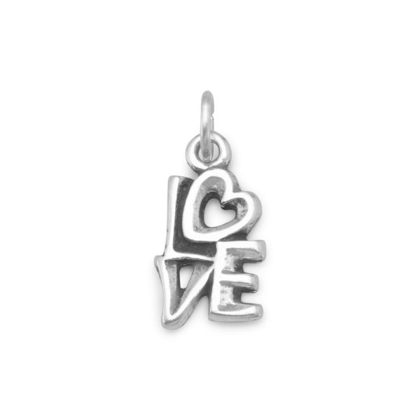 Oxidized LOVE Charm