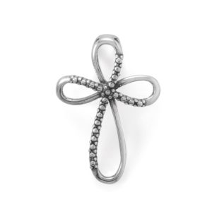 Oxidized Sterling Silver Cross Slide