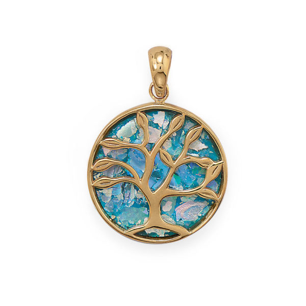 Tree of Life Roman Glass Pendant