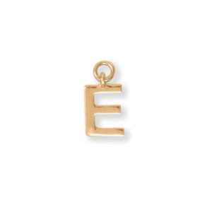 14 Karat Gold Plated Polished E Charm