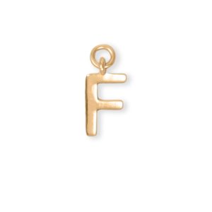 14 Karat Gold Plated Polished F Charm