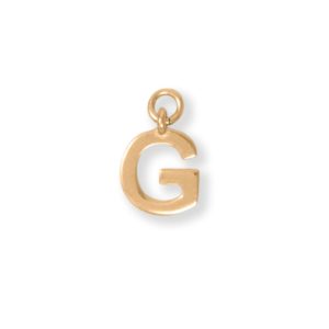 14 Karat Gold Plated Polished G Charm