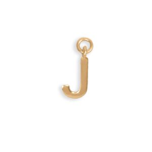 14 Karat Gold Plated Polished J Charm