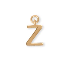 14 Karat Gold Plated Polished Z Charm