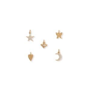 14 Karat Gold Plated Trendy Charm Set