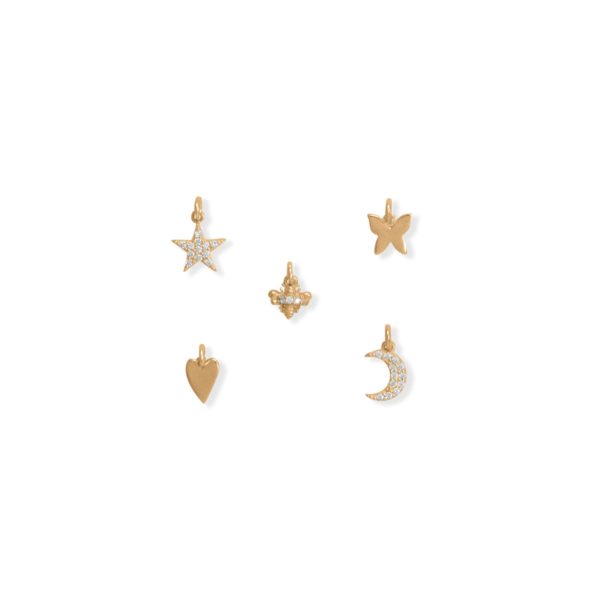14 Karat Gold Plated Trendy Charm Set