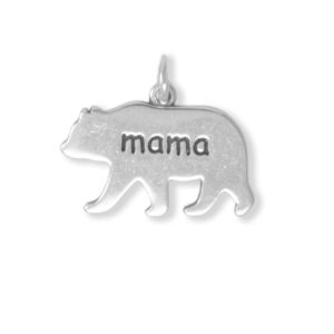 Oxidized mama Bear Charm