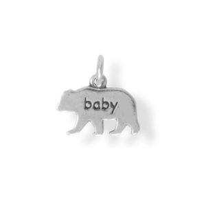 Oxidized baby Bear Charm