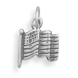 Oxidized American Flag Charm
