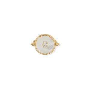 A Day to Night Delight! Mother of Pearl and Black Onyx Reversible Ring