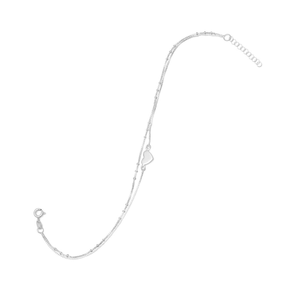9 + 1 Double Strand Heart Anklet