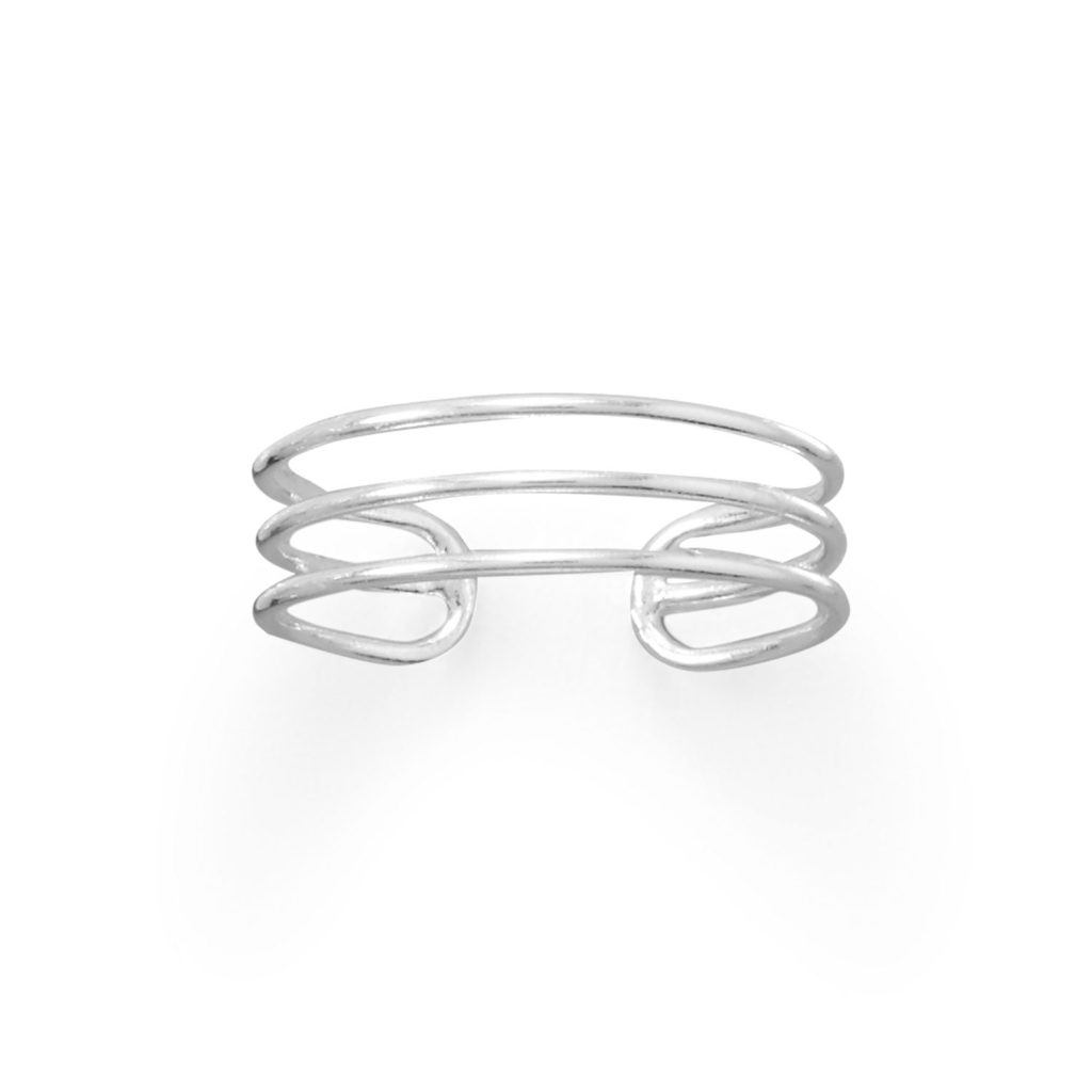 Sterling Silver Triple Row Toe Ring