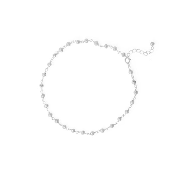 Powerful Pyrite! 9.5+1 Sterling Silver Bead Anklet