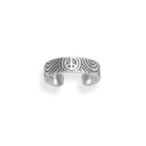 Sterling Silver Peace Sign Toe Ring