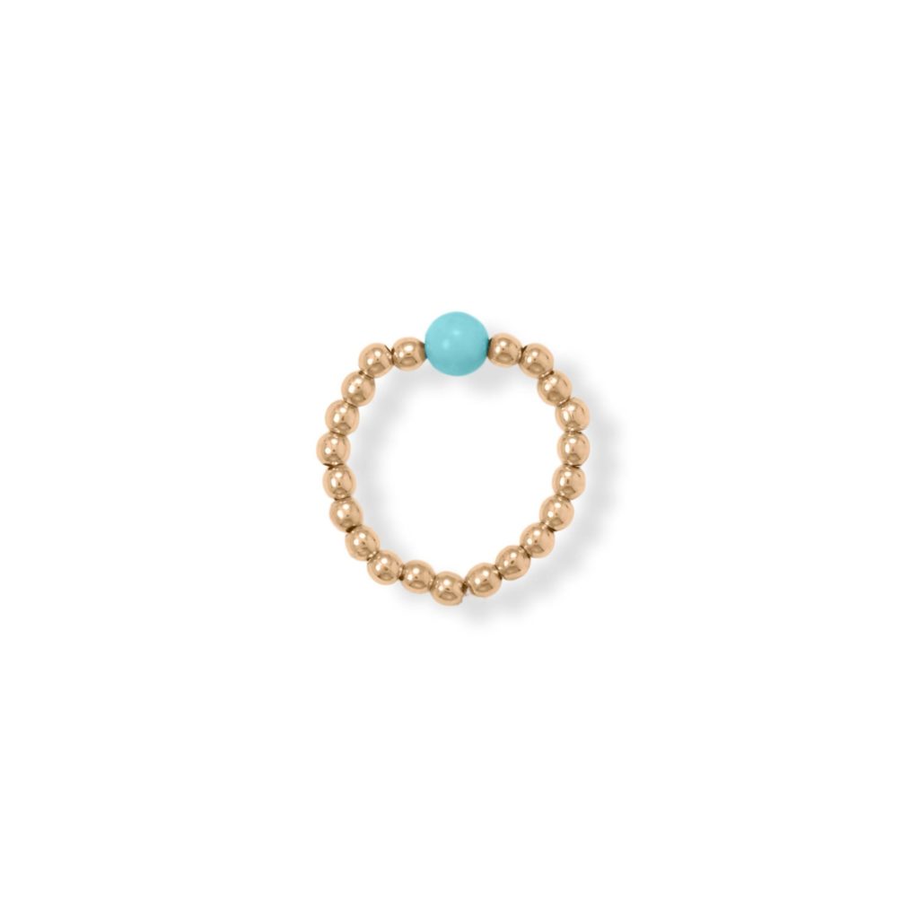 Gold Filled Turquoise Bead Stretch Toe Ring