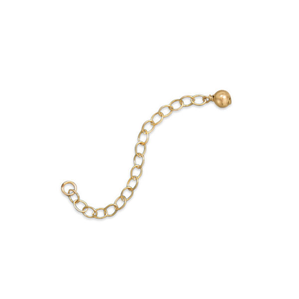 2 14/20 Gold Filled Extender Chains with 4mm Bead End (Pack of 2)