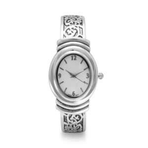 Oxidized Scroll Design Cuff Watch