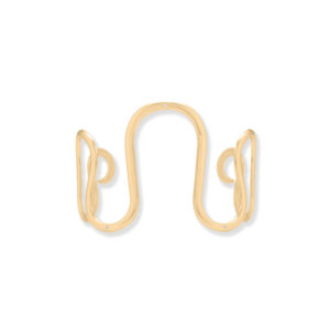 14 Karat Gold Plated CZ Accent Wavy Cuff Bracelet