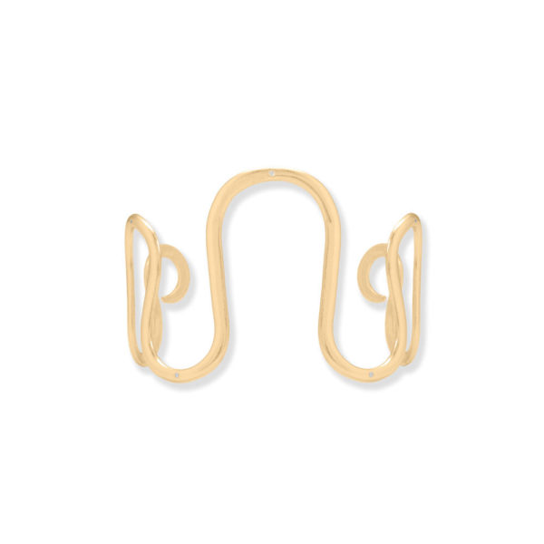 14 Karat Gold Plated CZ Accent Wavy Cuff Bracelet