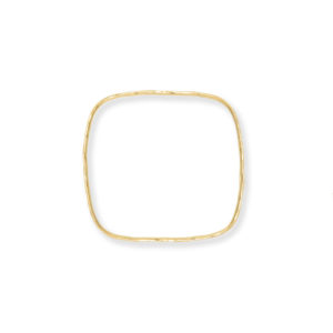 14 Karat Gold Plated Textured Square Bangle