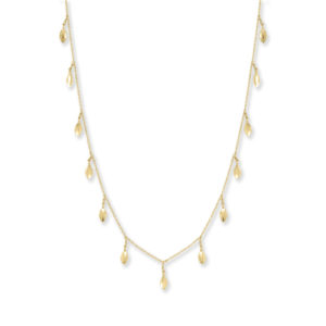 26 + 1 + 1 14 Karat Gold Plated Dancing Leaf Necklace