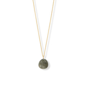 28 14 Karat Gold Plated Labradorite Drop Necklace