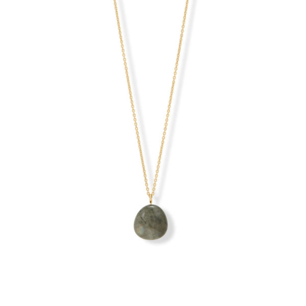 28 14 Karat Gold Plated Labradorite Drop Necklace