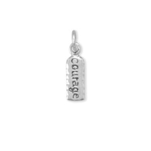 Oxidized courage Tag Charm