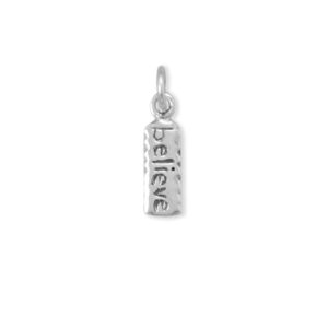 Oxidized believe Tag Charm