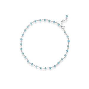 Sea Breeze Blue! 9.5 + 1 Apatite Bead Anklet