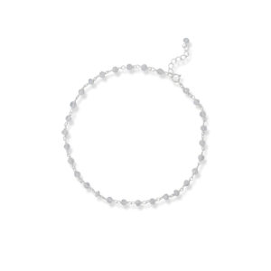 Rainbow Moonstone 9.5 + 1 Bead Anklet
