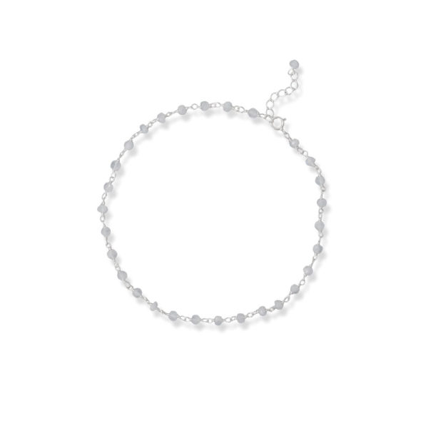 Rainbow Moonstone 9.5 + 1 Bead Anklet