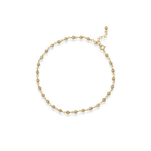 Gold Plated Pyrite Bead Anklet
