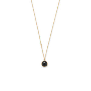14 Karat Gold Plated Black Onyx Necklace