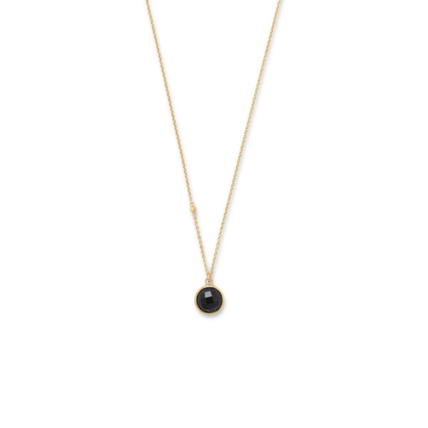 14 Karat Gold Plated Black Onyx Necklace