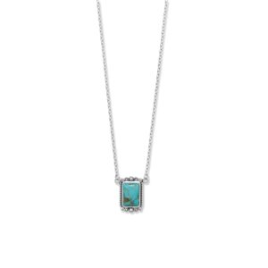 Oxidized Sterling Silver Turquoise Necklace