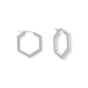 Rhodium Plated Hoop Earrings