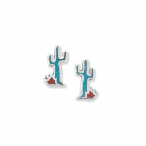 Turquoise Chip Cactus Earrings