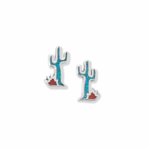 Turquoise Chip Cactus Earrings